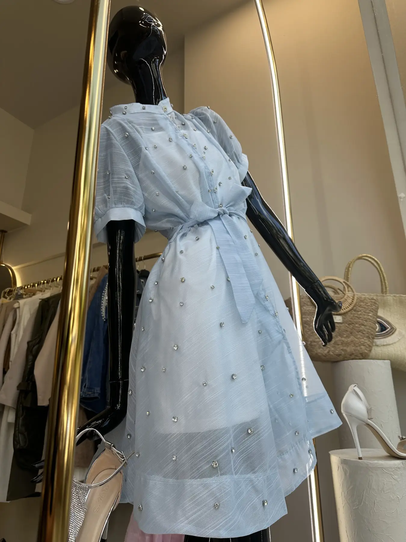 baby blue Cinderella φόρεμα με στράς