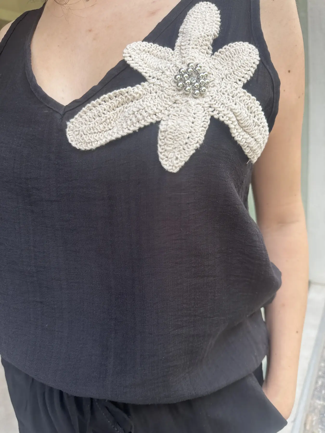 Μαύρο Σετ Με Λουλούδι