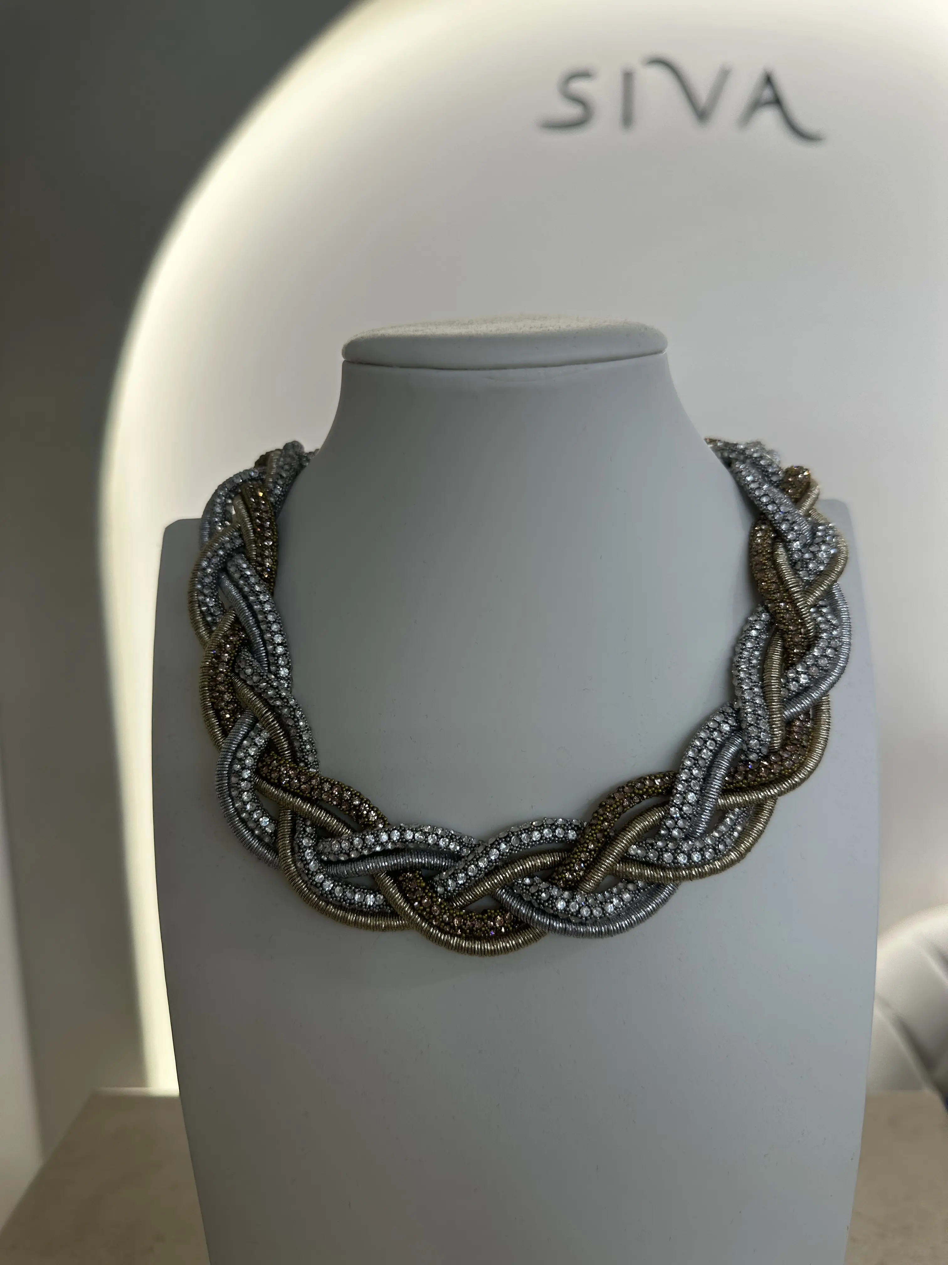 Δίχρωμο Κολιέ Πλεξούδα