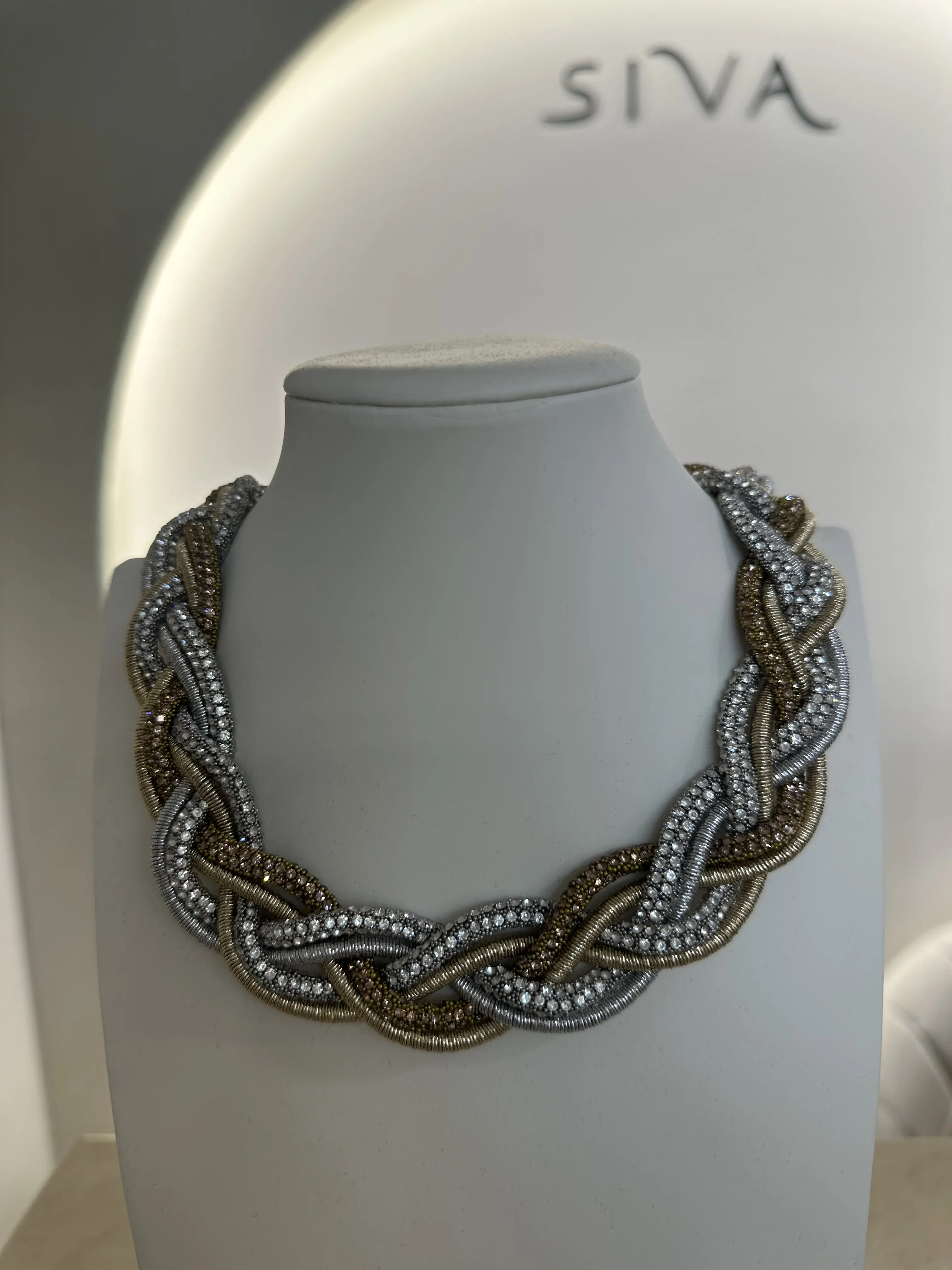 Δίχρωμο Κολιέ Πλεξούδα