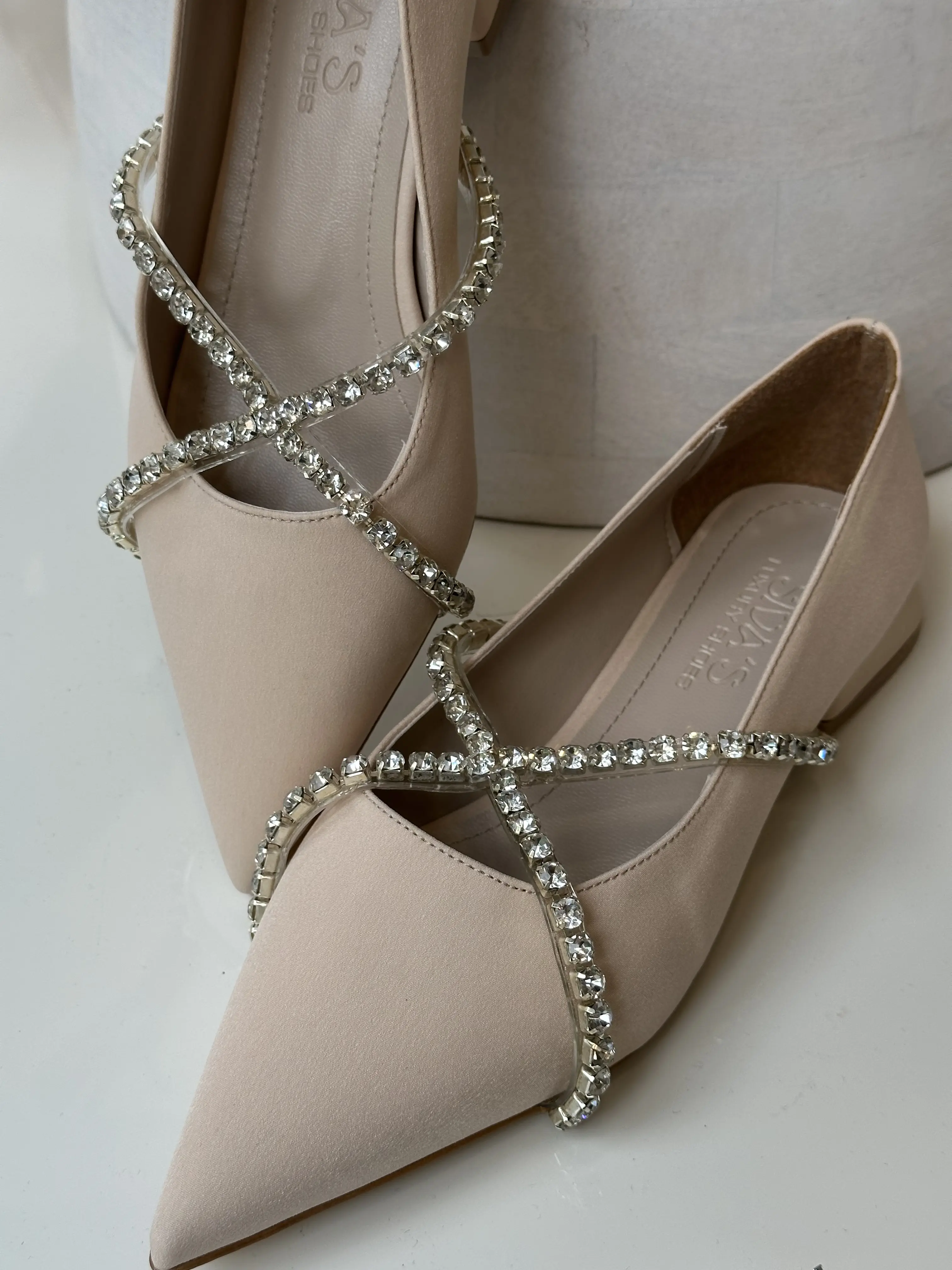 Μπεζ Μπαλαρίνα με Διακοσμητικά Στρας