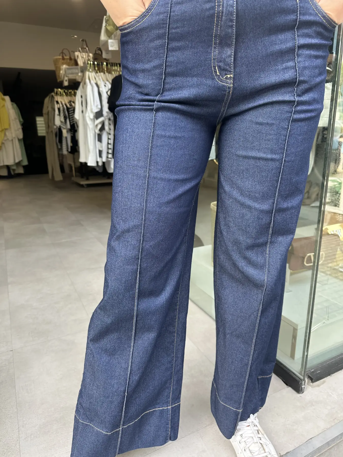 Τζιν Παντελόνι με Μπεζ Ζώνη