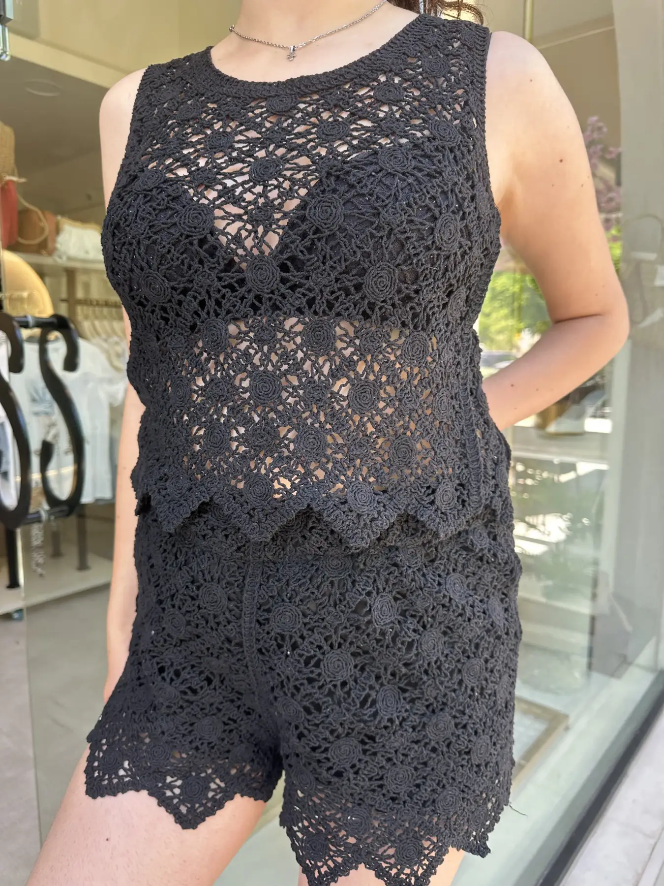 Σέτ κυπούρ μαύρο σορτς-μπλούζα