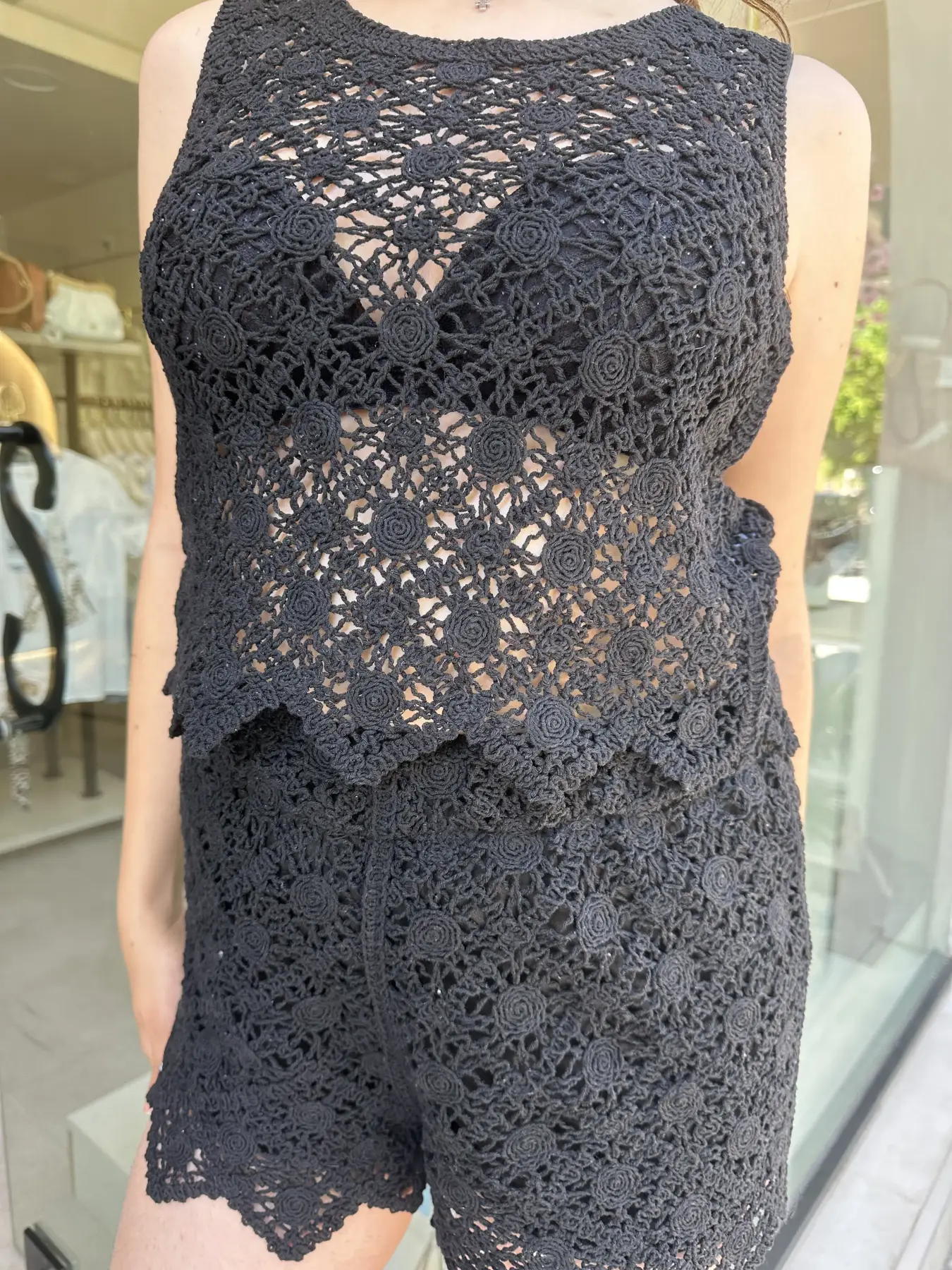 Σέτ κυπούρ μαύρο σορτς-μπλούζα