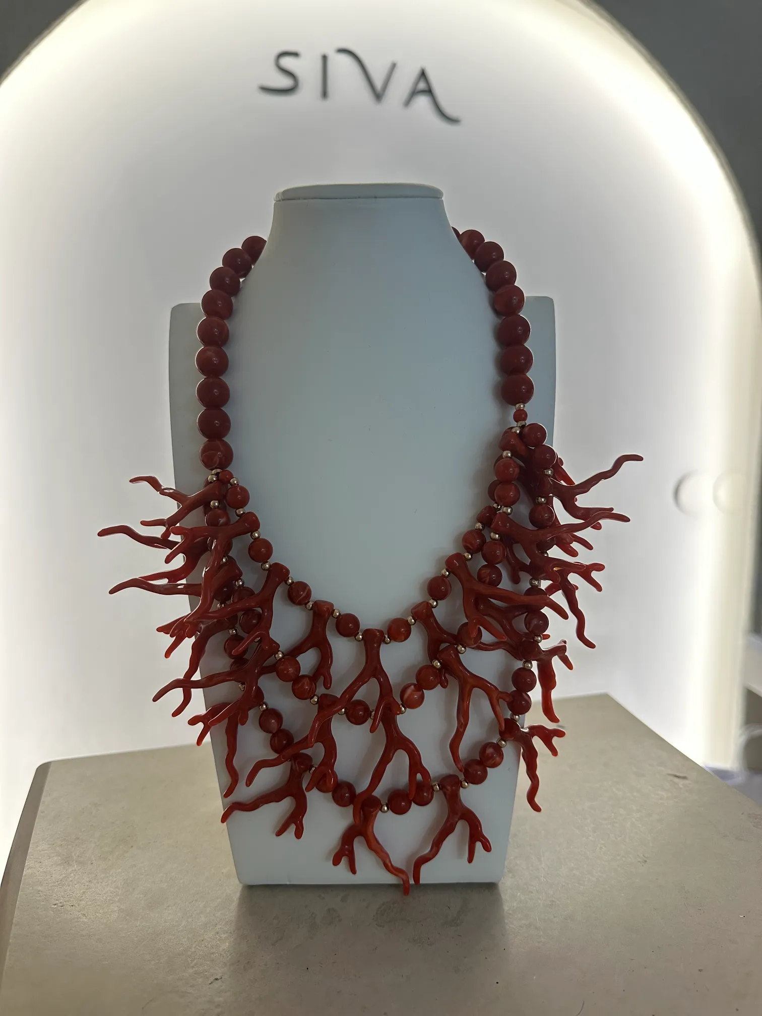 Κολιέ Κοράλλι Κόκκινο Τριπλό