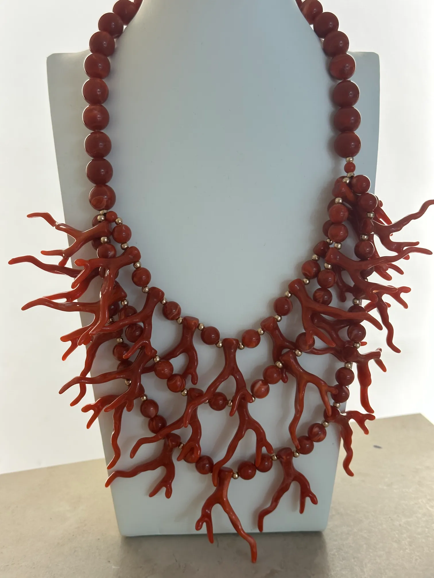 Κολιέ Κοράλλι Κόκκινο Τριπλό