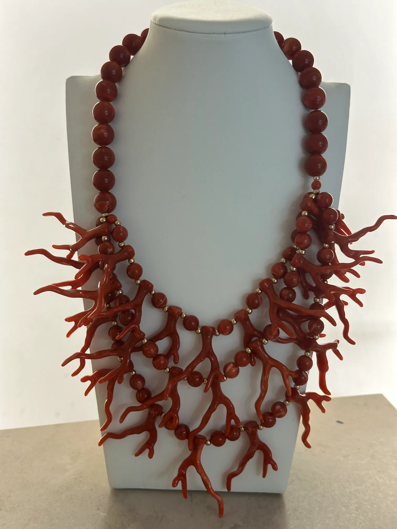 Κολιέ Κοράλλι Κόκκινο Τριπλό