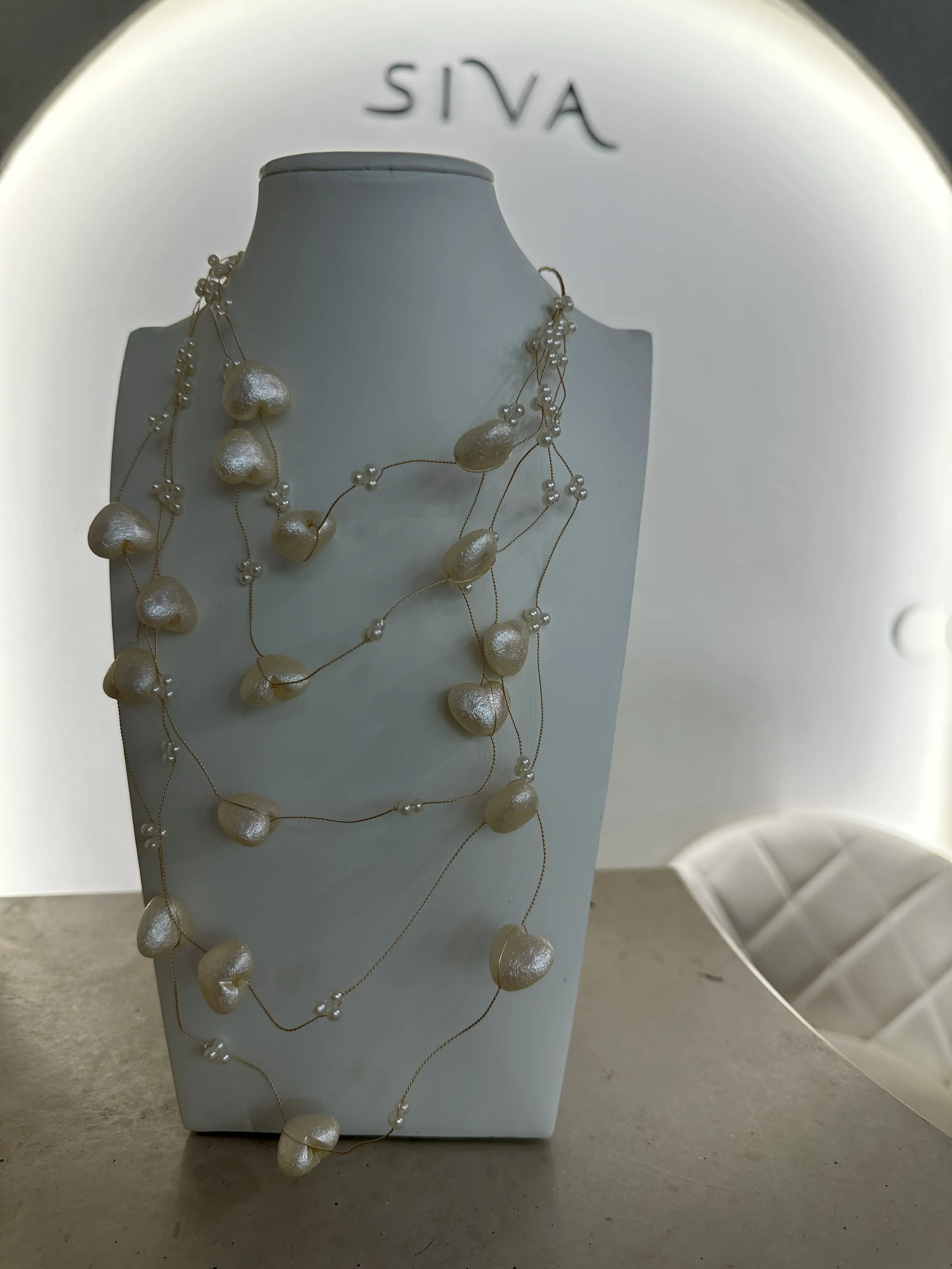 Κολιέ πέρλες καρδούλες