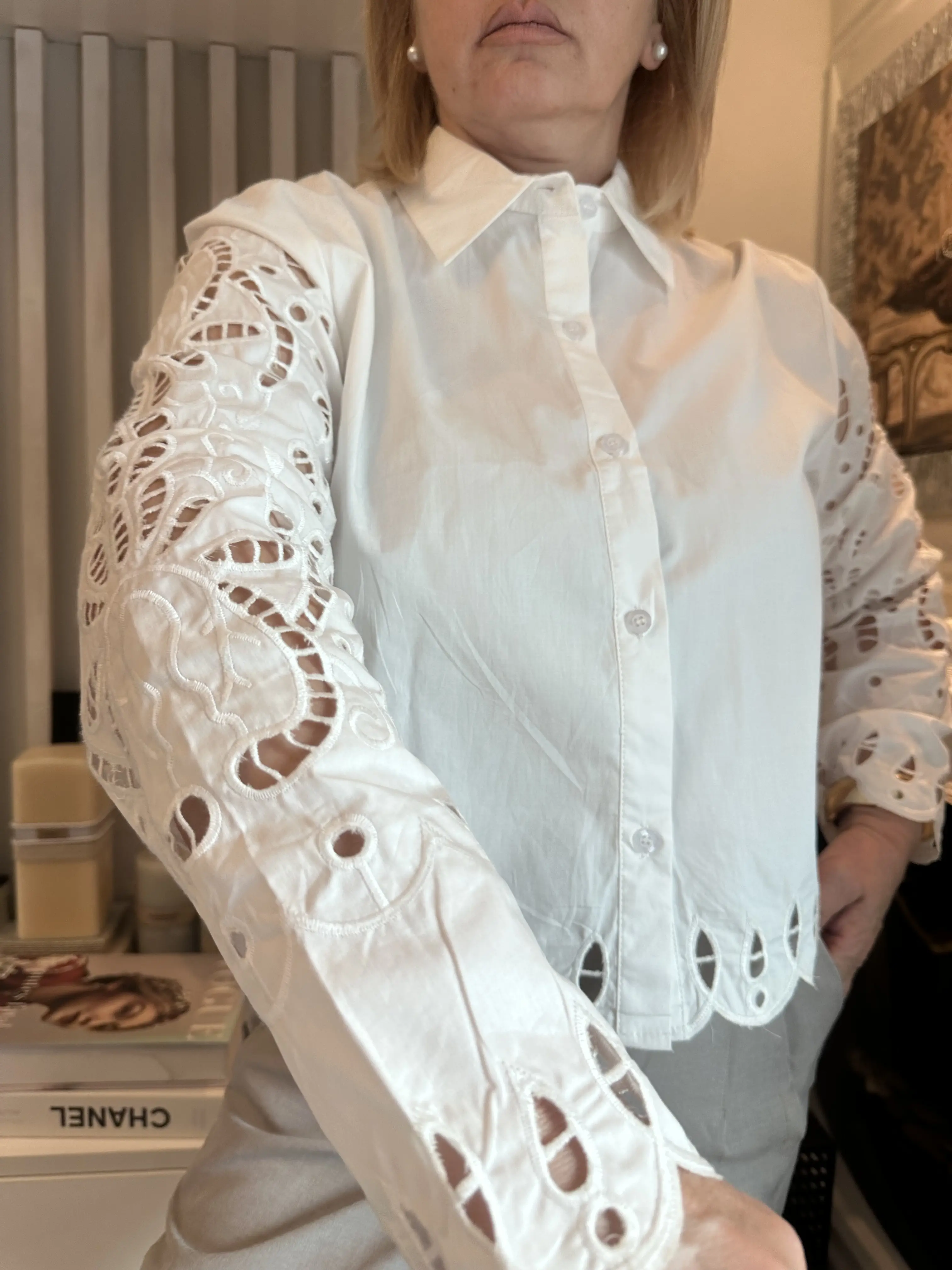 Πουκάμισο διάτρητο λευκό