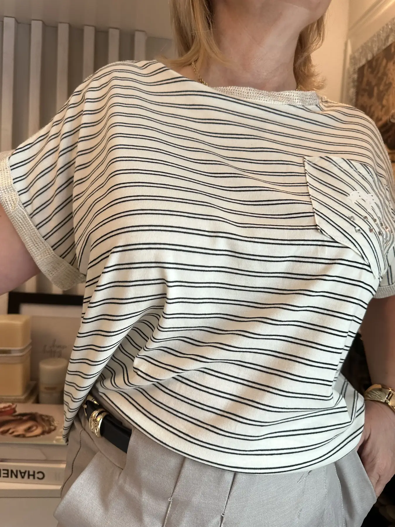 Μπλούζα ριγέ κοντομάνικη