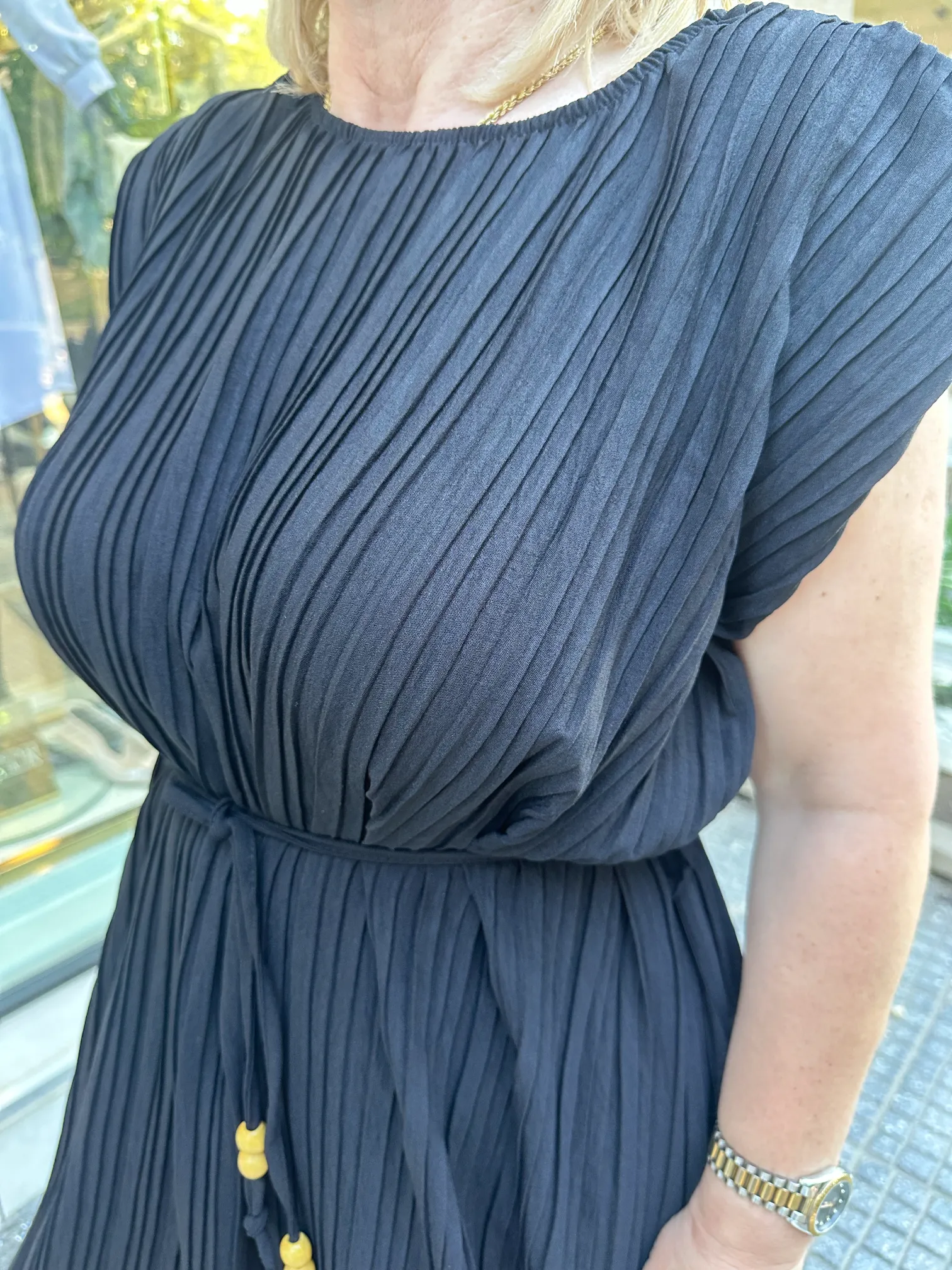 Μαύρο Πλισέ Φόρεμα