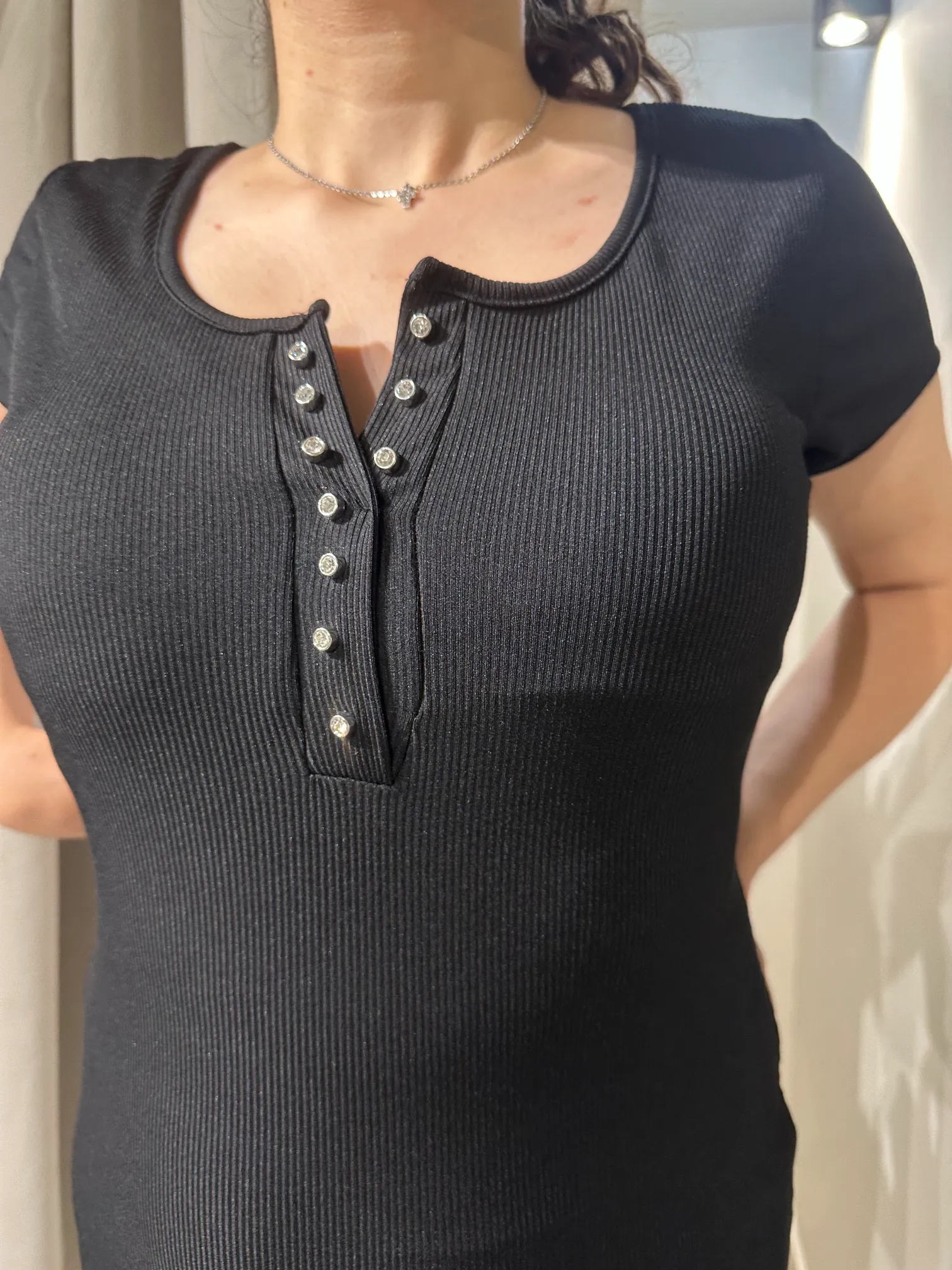 Μαύρο Μάξι Ριπ Φόρεμα με Σκίσιμο