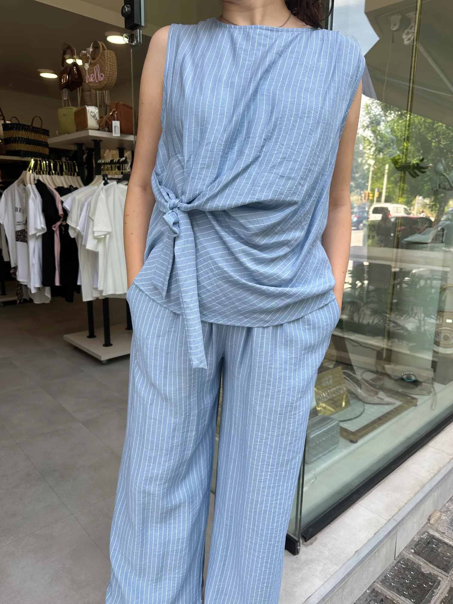 Σετ Γαλάζιο Ριγέ