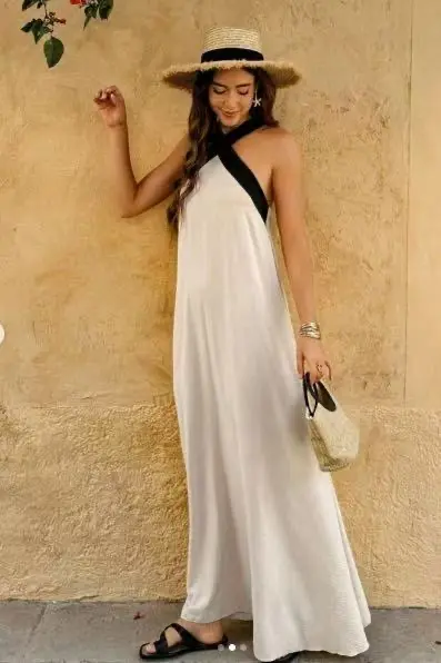 Φόρεμα μπέζ-μαύρο