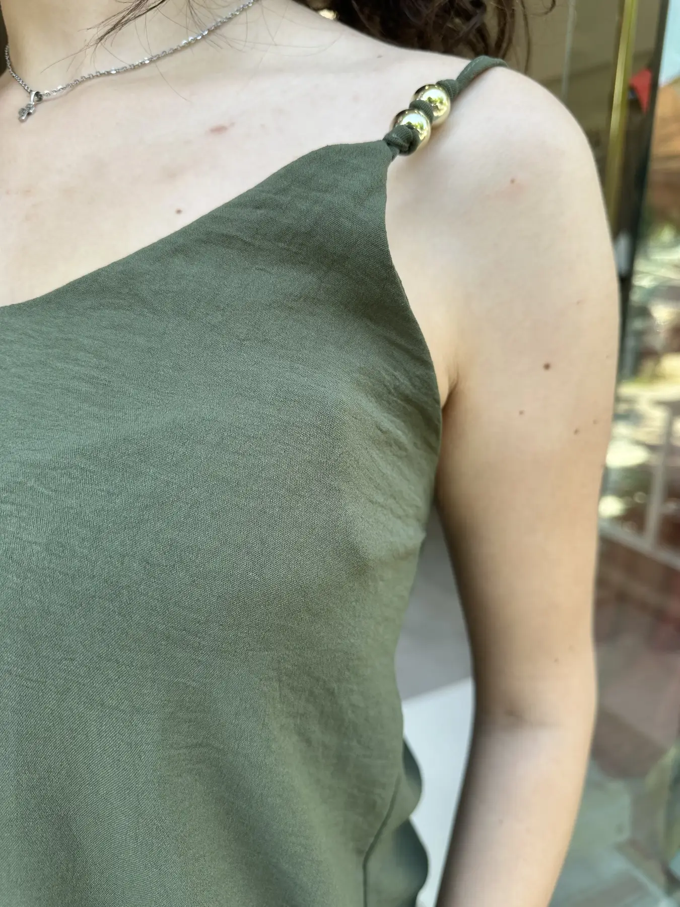 Μλπούζα λαδί με τιράντα