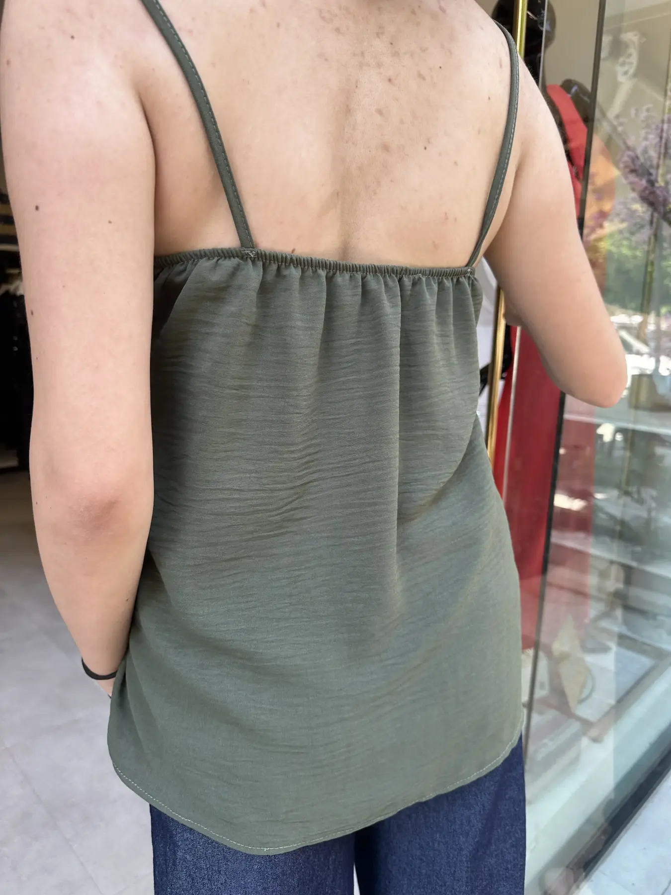 Μλπούζα λαδί με τιράντα