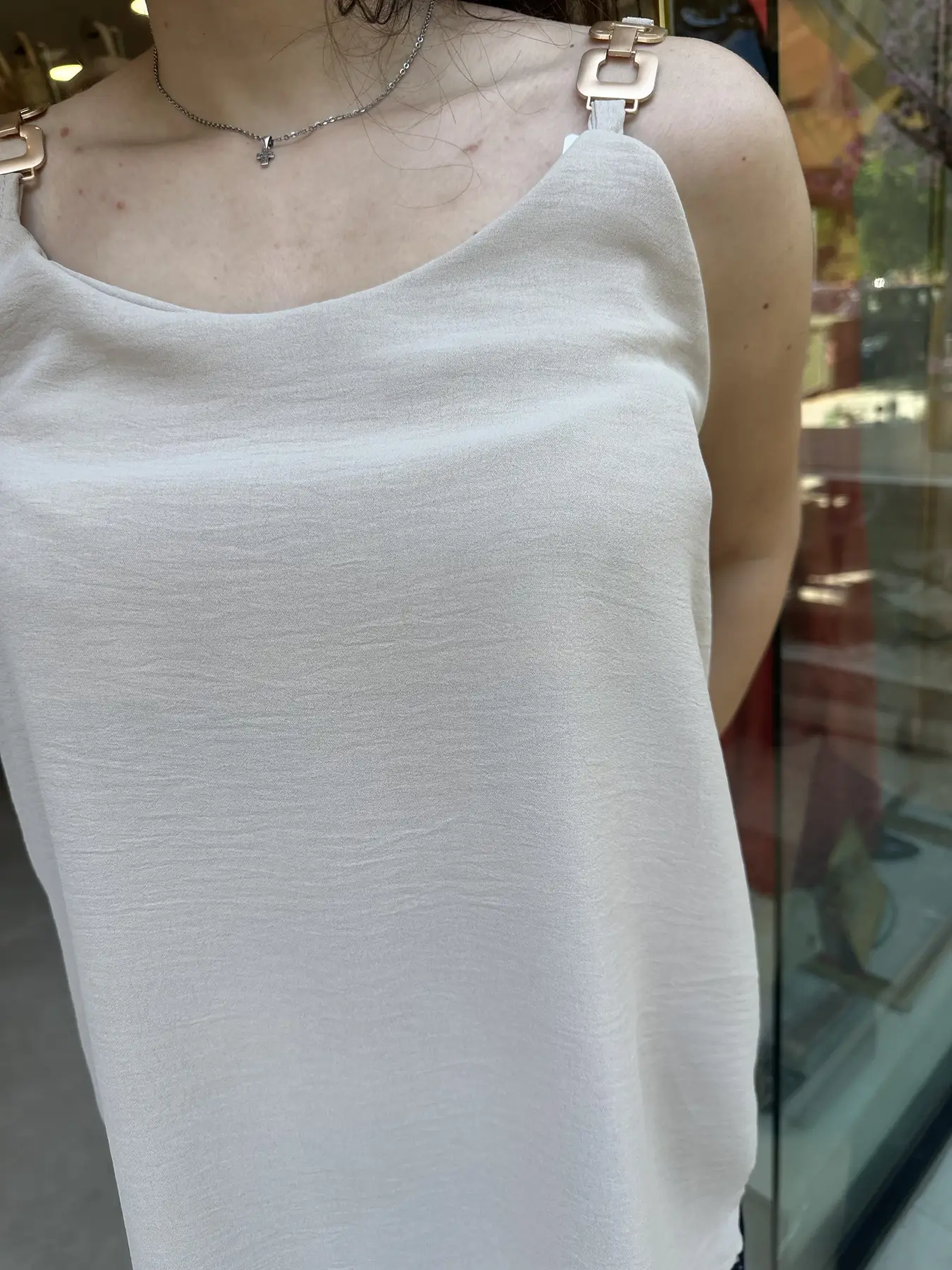 Μλπούζα μπεζ με τιράντα