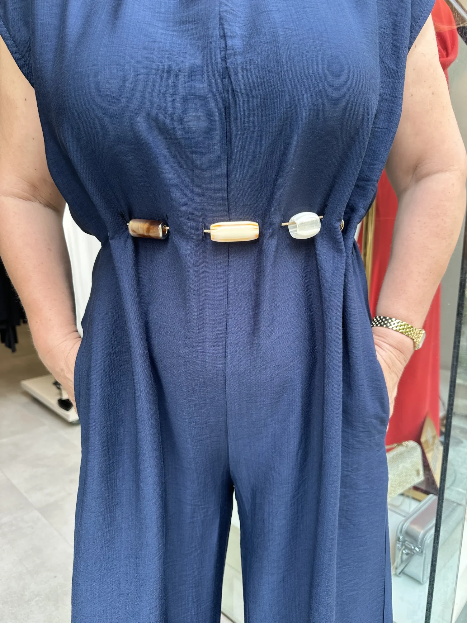 Ολόσωμη φόρμα με πετραδάκια μπλέ