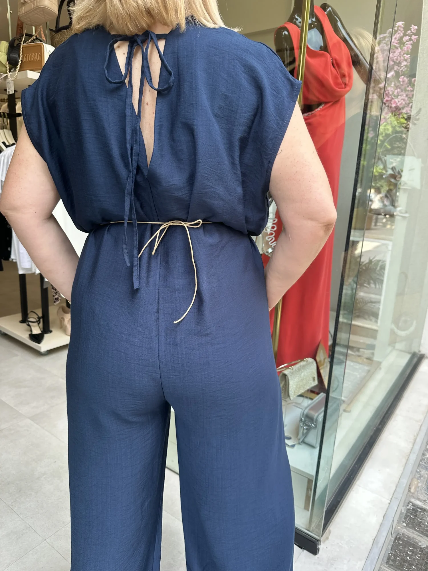 Ολόσωμη φόρμα με πετραδάκια μπλέ