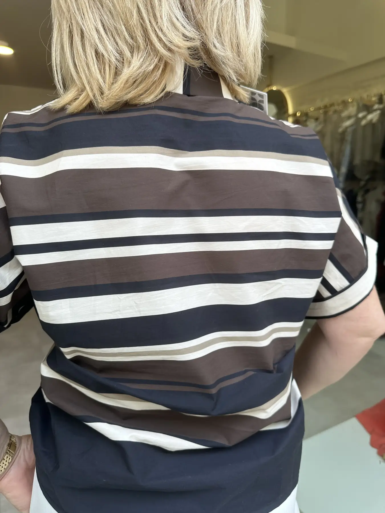 Πουκάμισο ριγέ καφέ-μπεζ