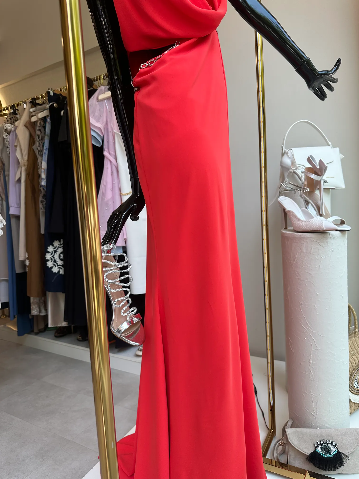 Φόρεμα κοραλί μακρύ