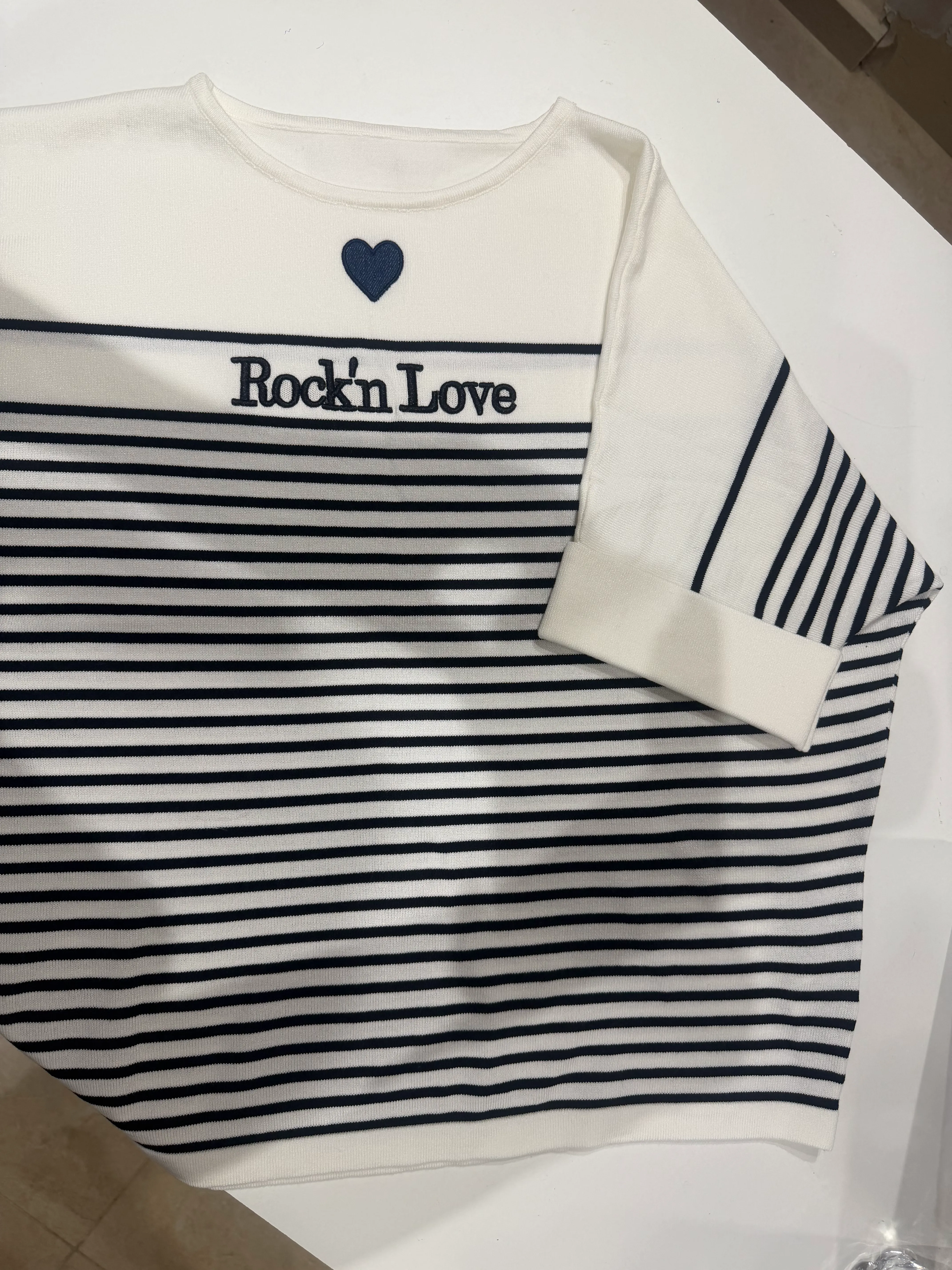 Rock'n Love Ριγέ Πλεκτή Μπλούζα
