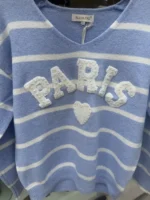 Paris Chic Striped Πλεκτή Μπλούζα