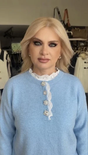 Lace Charm Sweater Πλεκτή Μπλούζα