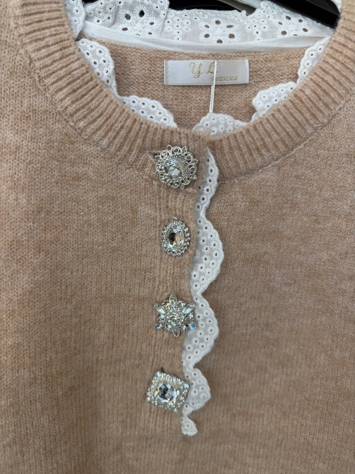 Lace Charm Sweater Πλεκτή Μπλούζα