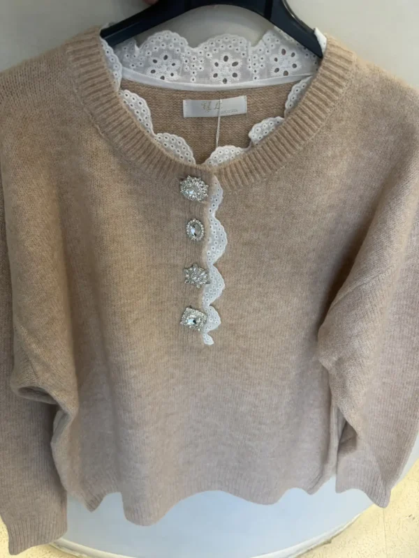 Lace Charm Sweater Πλεκτή Μπλούζα