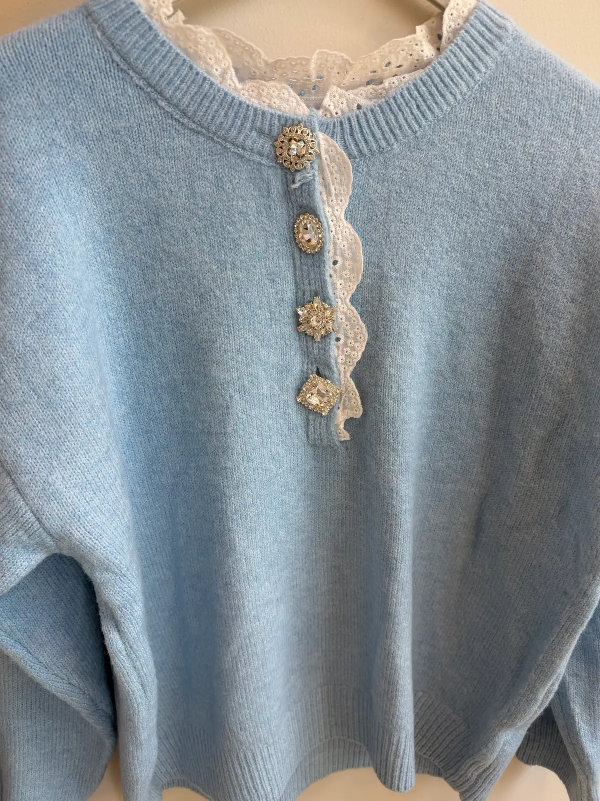 Lace Charm Sweater Πλεκτή Μπλούζα