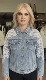 Γυναικείο Jean Jacket με Πέρλες