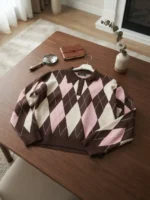 Πλεκτή Polo Μπλούζα Argyle
