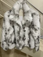 Πολυτελής Faux Fur Coat - Μαρμάρινο Pattern