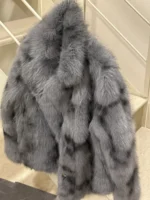 Πολυτελής Faux Fur Coat - Μαρμάρινο Pattern