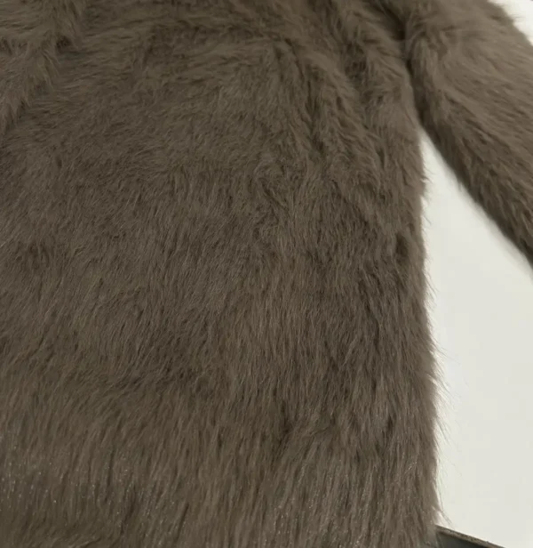 Μακριά Faux Fur Γούνα Ανοικτού Πούρου