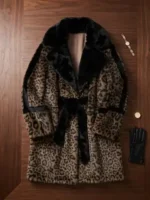Πολυτελής Faux Fur Γούνα με Λεοπάρ Σχέδιο και εντυπωσιακές μαύρες Λεπτομέρειες