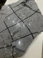Πλεκτή Μπλούζα Ζιβάγκο με Glitter & Ρόμβους