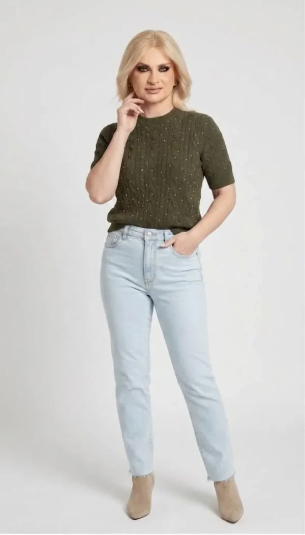 Sparkle Chic Knit Κοντομάνικη Μπλούζα