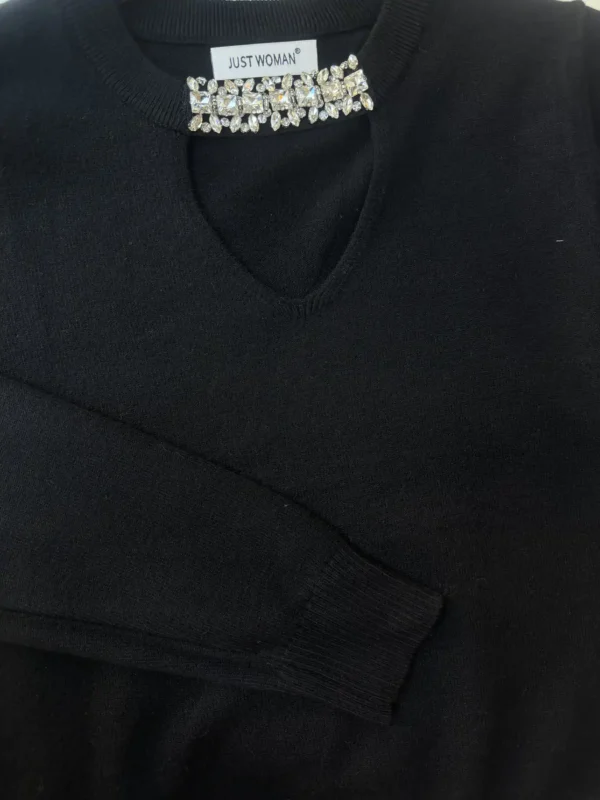 Γυναικεία Πλεκτή Μπλούζα Elegant Strass