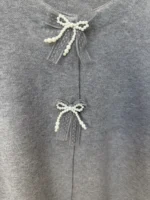 Pearl Bow Ζακέτα με Άνοιγμα