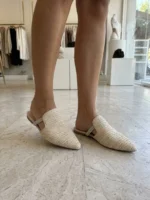 Capri Chic Ψάθινο Mule με Λεπτομέρεια Στρας