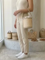 Solea Ψάθινη Τσάντα Βαρελάκι