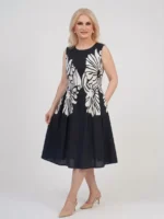 Midnight Blossom Midi Αμάνικο Φόρεμα