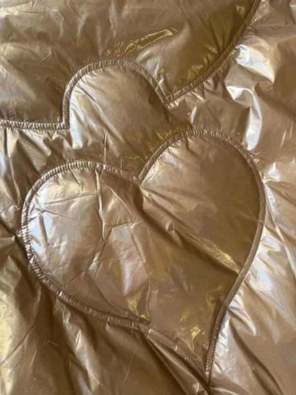 Amour Puffer Καφέ Μπουφάν με Γκλίτερ