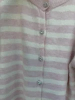 Blush Cardigan Πλεκτή Ριγέ Ζακέτα με Κουμπιά Στρας