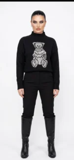 Γυναικεία Πλεκτή Μπλούζα με Σχέδιο Teddy Bear