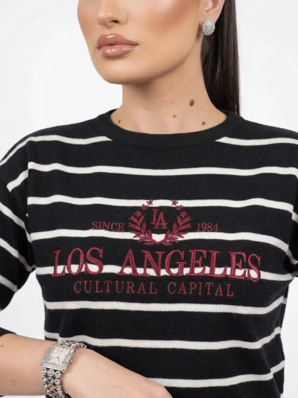 Γυναικεία Ριγέ Πλεκτή Μπλούζα “Los Angeles”