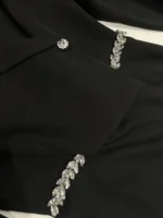 Mini Μαύρο Φόρεμα με Strass & Μανίκια Φανάρακι