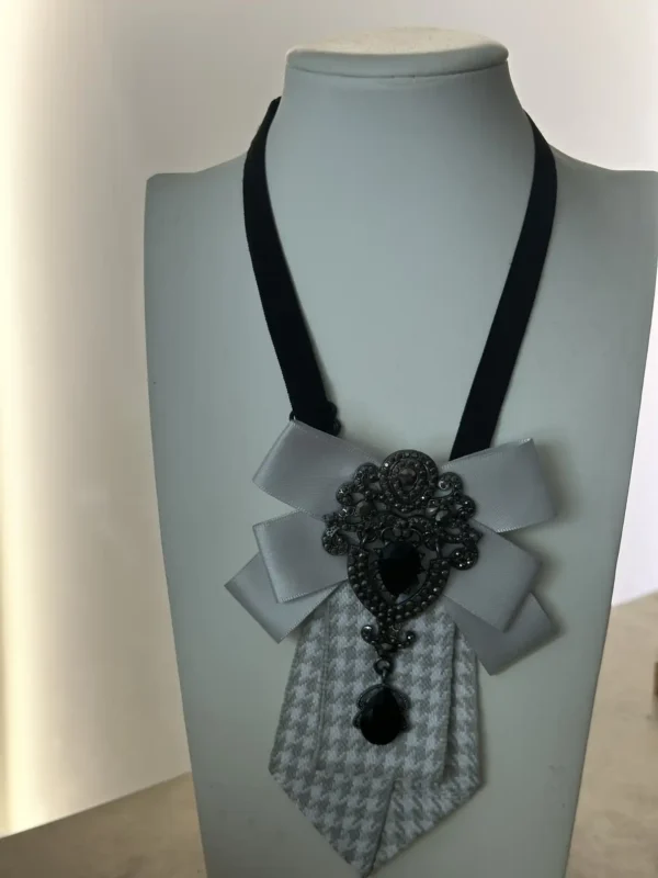 Καρό Γραβάτα Φιόγκος με Strass